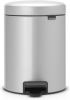 Brabantia Newicon Pedaalemmer 5 Liter Met Kunststof Binnenemmer Metallic Grey online kopen