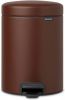 Brabantia Newicon Pedaalemmer 5 Liter Met Kunststof Binnenemmer Mineral Cosy Brown online kopen