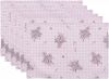 Clayre & Eef Placemats(Set V 6)48x33 Cm Paars Wit Katoen Rechthoek Lavendel Tafelmat Paars Tafelmat online kopen