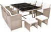 VidaXL 11 delige Tuinset met kussens poly rattan beige online kopen