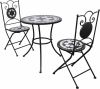 VidaXL Bistrotafel met 2 stoelen 60 cm mozaïek zwart/wit online kopen