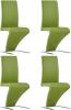 VidaXL Eetkamerstoelen Met Zigzag vorm 4 St Kunstleer Groen online kopen