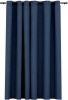VidaXL Gordijn linnen look verduisterend met ogen 290x245 cm blauw online kopen