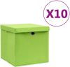 VidaXL Opbergboxen met deksels 10 st 28x28x28 cm groen online kopen