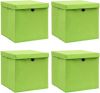 VidaXL Opbergboxen met deksels 10 st 32x32x32 cm stof groen online kopen