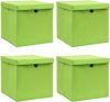 VidaXL Opbergboxen met deksels 4 st 32x32x32 cm stof groen online kopen