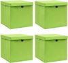 VidaXL Opbergboxen met deksels 4 st 32x32x32 cm stof groen online kopen