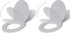 VIDAXL Toiletbrillen met soft close deksels 2 st kunststof wit online kopen