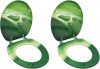 VidaXL Toiletbrillen met deksel 2 st waterdruppel MDF groen online kopen