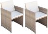 VidaXL Tuinstoelen 2 st met kussens poly rattan beige online kopen