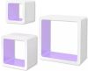 VidaXL Wandplanken kubus MDF zwevend voor boeken/dvd 3 st wit paars online kopen