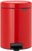 Brabantia Newicon Pedaalemmer 5 Liter Met Kunststof Binnenemmer Passion Red online kopen