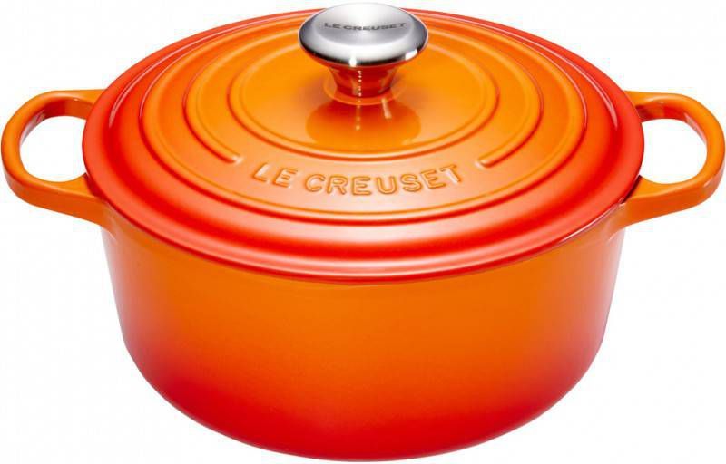 Le Creuset Ronde Stoof -/Braadpan 24 cm Oranje rood online kopen
