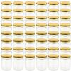 VIDAXL Jampotten met goudkleurige deksels 48 st 230 ml glas online kopen