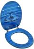 VidaXL Toiletbril Met Deksel Waterdruppel Mdf Blauw online kopen