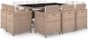 VidaXL 11 delige Tuinset met kussens poly rattan beige online kopen