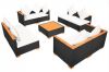 VIDAXL 9 delige Loungeset met kussens poly rattan zwart online kopen