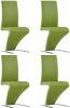 VidaXL Eetkamerstoelen met zigzag vorm 4 st kunstleer groen online kopen