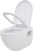 VidaXL Hangend toilet met verborgen stortbak keramiek wit online kopen