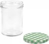 VIDAXL Jampotten met wit met groene deksels 96 st 400 ml glas online kopen
