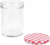 VIDAXL Jampotten met wit met rode deksels 96 st 400 ml glas online kopen