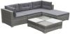 VidaXL 5 delige Loungeset Met Kussens Poly Rattan Grijs online kopen