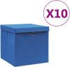 VIDAXL Opbergboxen met deksels 10 st 28x28x28 cm blauw online kopen