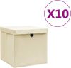 VIDAXL Opbergboxen met deksels 10 st 28x28x28 cm cr&#xE8, me online kopen