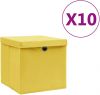 VidaXL Opbergboxen Met Deksels 10 St 28x28x28 Cm Geel online kopen