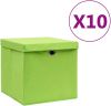 VidaXL Opbergboxen met deksels 10 st 28x28x28 cm groen online kopen