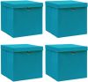 VidaXL Opbergboxen Met Deksels 4 St 32x32x32 Cm Stof Babyblauw online kopen