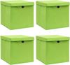 VidaXL Opbergboxen met deksels 4 st 32x32x32 cm stof groen online kopen