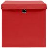 VidaXL Opbergboxen met deksels 4 st 32x32x32 cm stof rood online kopen