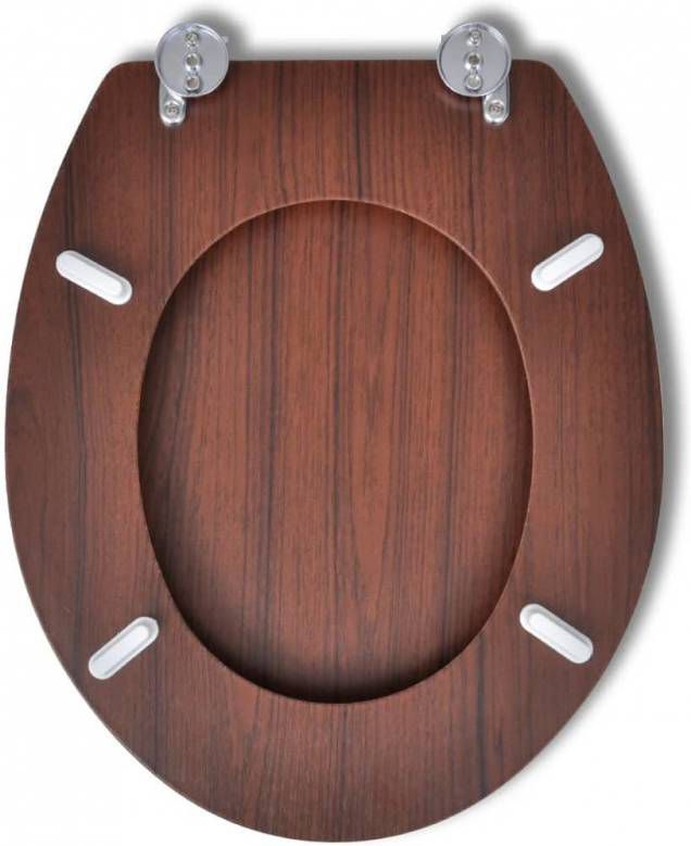 VidaXL Toiletbril hard-close simpel ontwerp MDF bruin online kopen