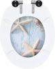 VidaXL Toiletbril met soft close deksel zeester MDF online kopen