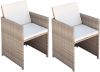 VidaXL Tuinstoelen 2 st met kussens poly rattan beige online kopen