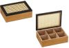 Massamarkt Rotan Houten Theedoos/theekist Bruin/zwart Met 6 Vakken 23 X 16 X 7 Cm Theedozen online kopen