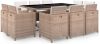 VidaXL 11 delige Tuinset met kussens poly rattan beige online kopen