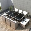 VidaXL 11 delige Tuinset met kussens poly rattan beige online kopen