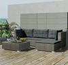 VidaXL 5 delige Loungeset Met Kussens Poly Rattan Grijs online kopen