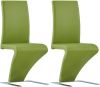 VidaXL Eetkamerstoelen met zigzag vorm 2 st kunstleer groen online kopen