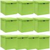 VidaXL Opbergboxen Met Deksels 10 St 32x32x32 Cm Stof Groen online kopen