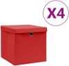 VidaXL Opbergboxen Met Deksels 4 St 28x28x28 Cm Rood online kopen