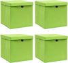 VidaXL Opbergboxen Met Deksels 4 St 32x32x32 Cm Stof Groen online kopen