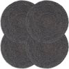 VidaXL Placemats 4 st rond 38 cm jute donkergrijs online kopen