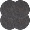 VidaXL Placemats 4 st rond 38 cm jute donkergrijs online kopen