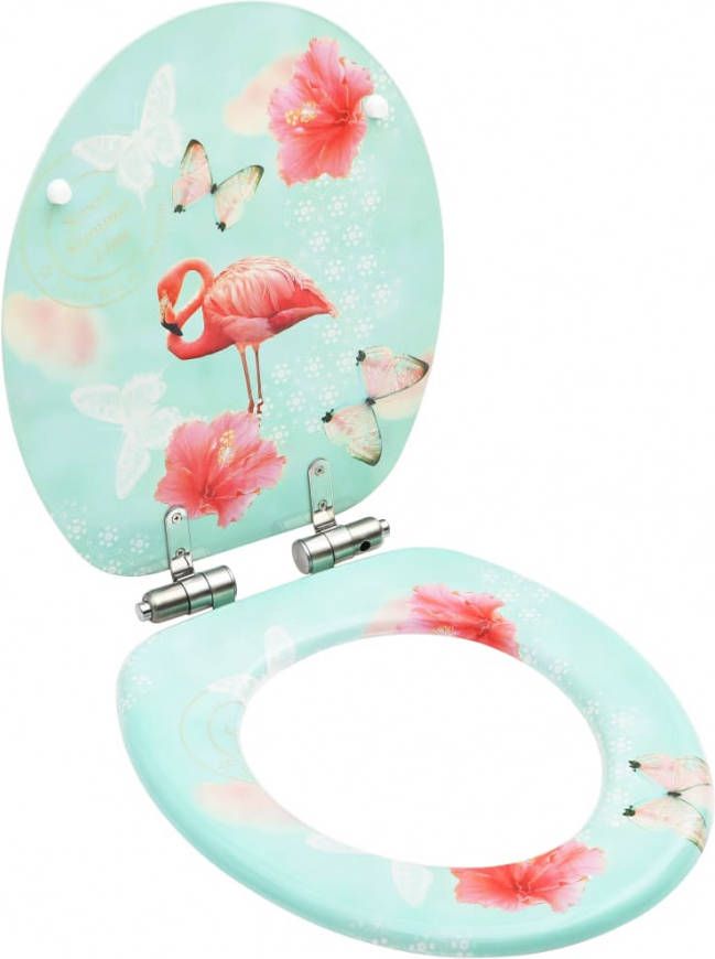 VidaXL Toiletbril Met Soft close Deksel Flamingo Mdf online kopen