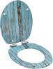 VidaXL Toiletbril met soft close deksel oud hout MDF online kopen