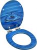 VidaXL Toiletbril Met Soft close Deksel Waterdruppel Mdf Blauw online kopen