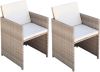 VidaXL Tuinstoelen 2 st met kussens poly rattan beige online kopen